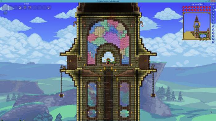 Iskusni sudionici projekta Terraria grade velike kuće odjednom, dok jedan igrač može imati nekoliko znakova i, sukladno tome, stanove