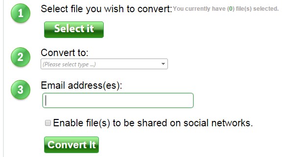 Тому, просто вибираємо потрібний файл, вказуємо в випадаючому списку формат в який його потрібно перетворити, і натискаємо кнопку «Convert It»: