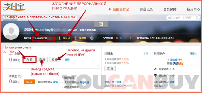 Вам також є використання переказів між рахунками ALIPAY, однак следут пам'ятати, що ліміт на такі переклади становить 5000 юанів на рік (ліміт діє саме на переклади, на поповнення рахунку через наш сервіс діє ліміт 50 000 юанів на місяць)